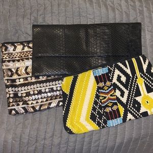 Set of 3 clutches.